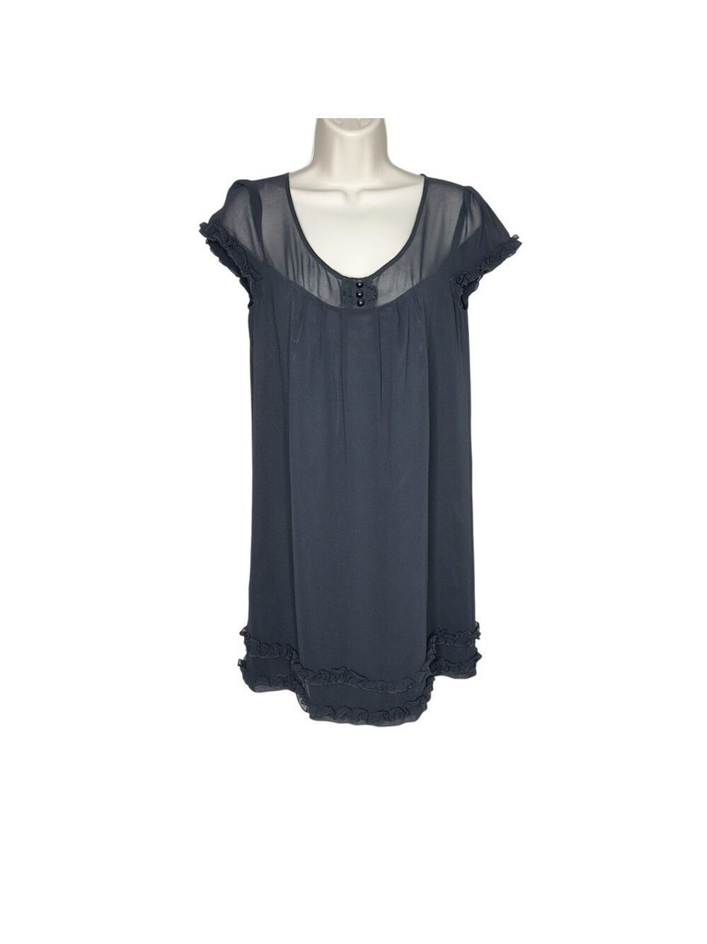 Kenzie Women’s Lined Black Semi-Sheer Evening‎ Cocktail Evening Dress Size S